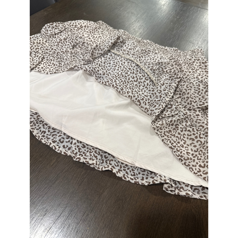altard state Leopard Print Ruffle Skirt in White - Picture 2 of 4